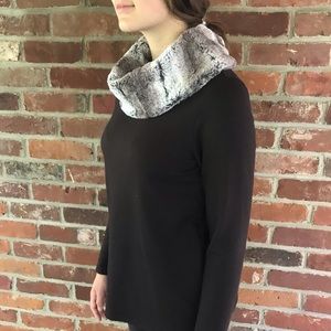 SAKS FIFTH AVENUE brown cowl neck sweater
